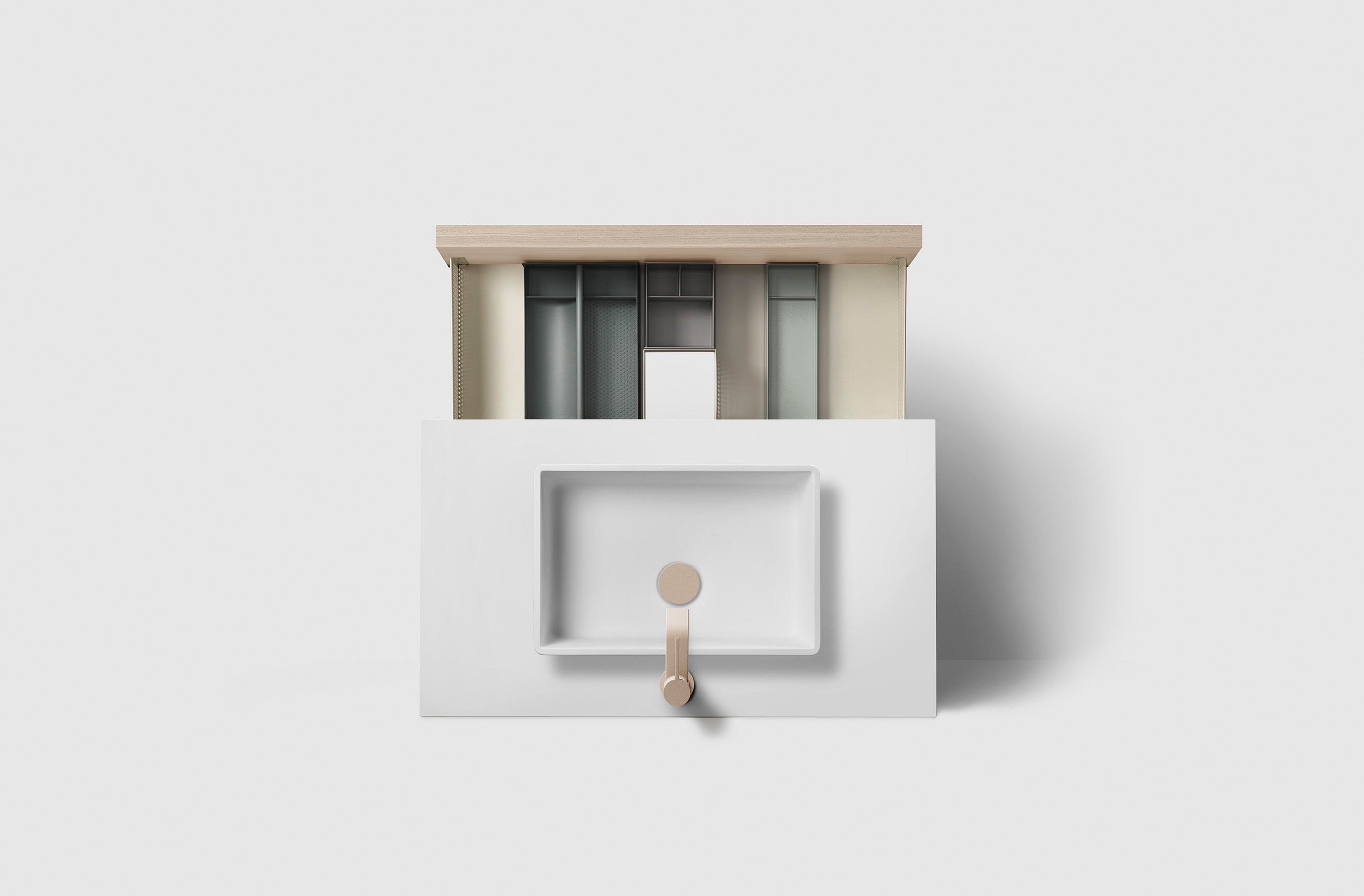 Toniton H2/100 - Greige - White Solid