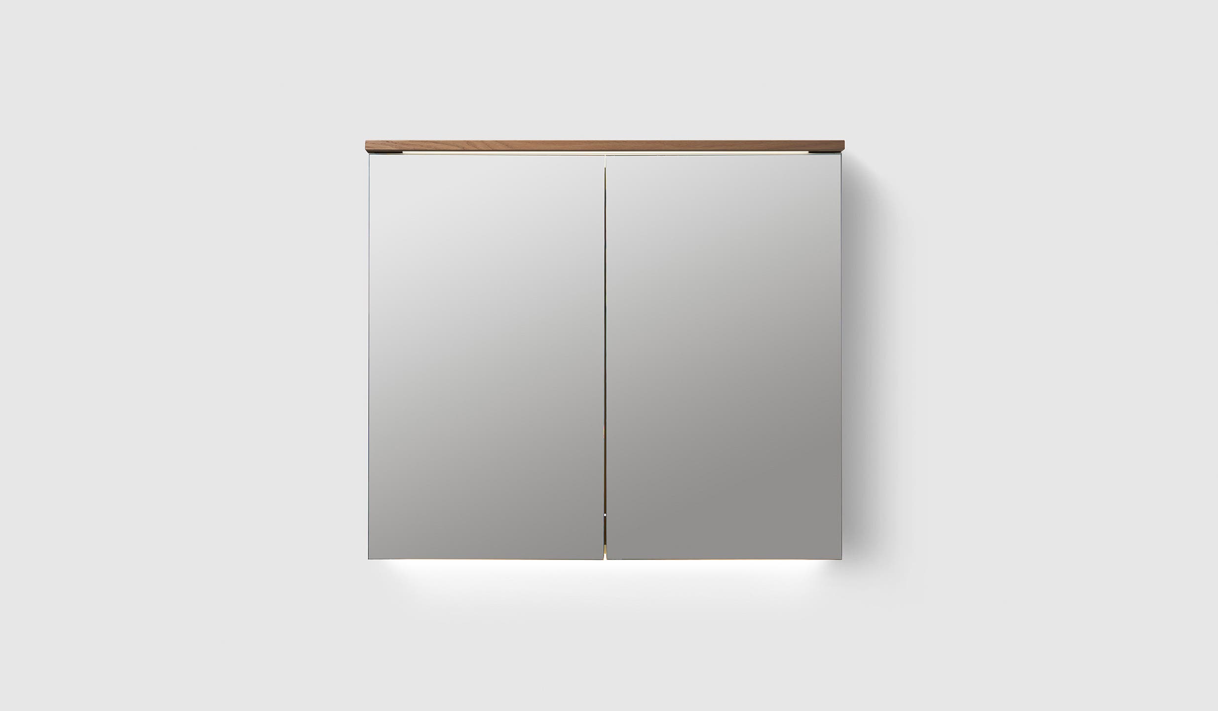 H2/MC80 Walnut Wood H2 Mirror Cabinet